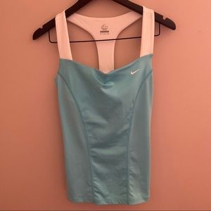 3/$25 Adidas Dri Fit Racerback Tank Blue/White Size S